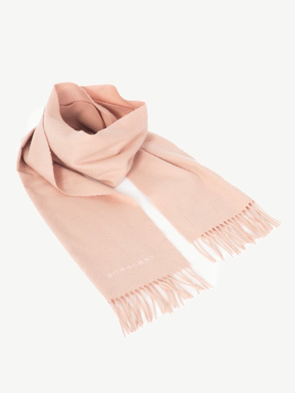 Burberry Pink Cashmere Fringed Scarf